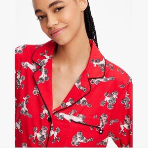 KATE SPADE French Poodle Print Pajamas SUPER CUTE Red Cotton LARGE